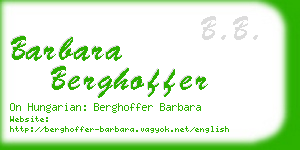 barbara berghoffer business card